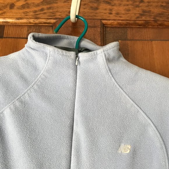 New Balance Pale Blue 1/4 Zip Fleece Pullover Medium - Picture 10 of 11